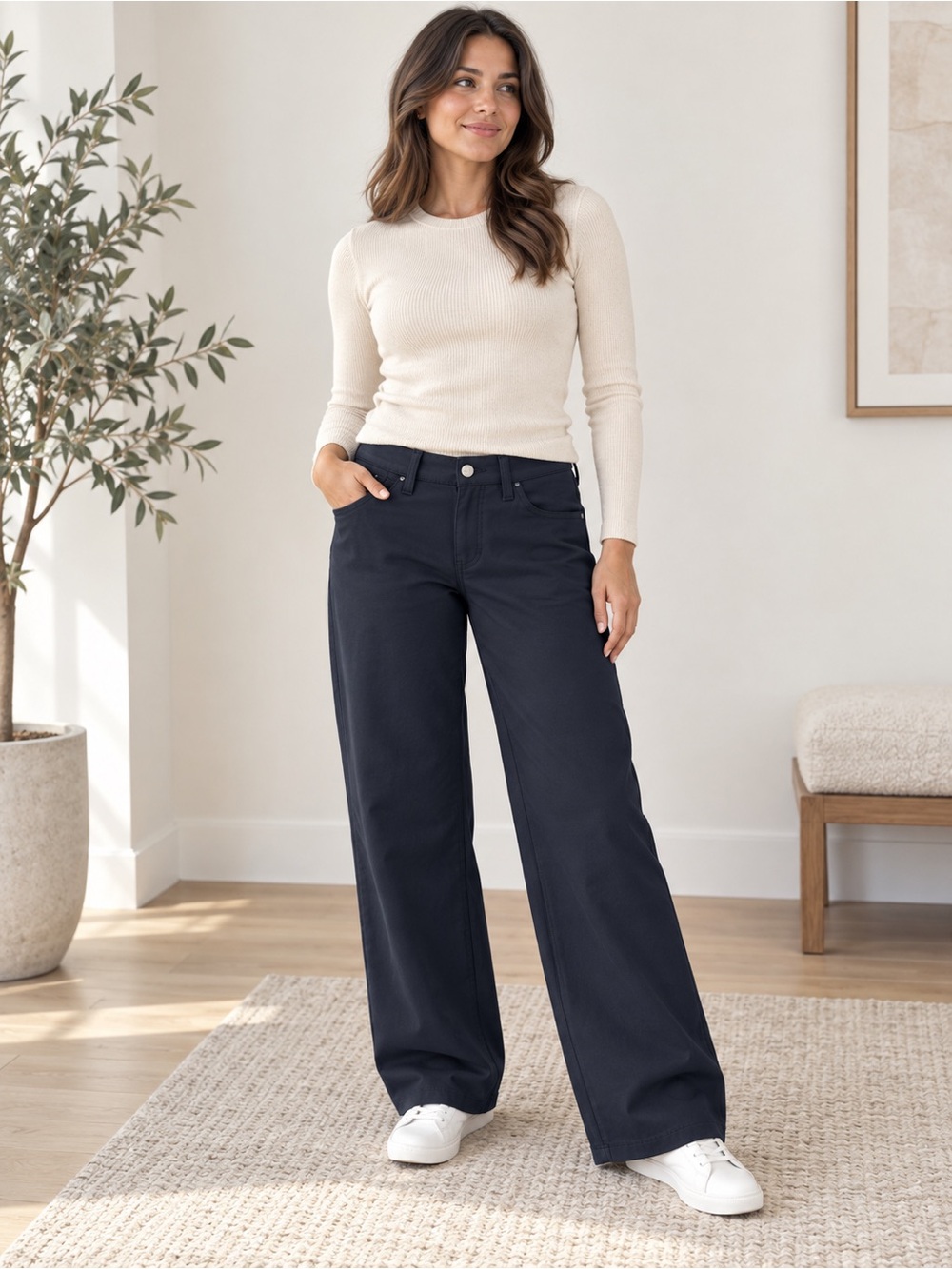NWT lululemon Women’s EasyFive Low-Rise Wide-Leg Pants Size 27 True Navy